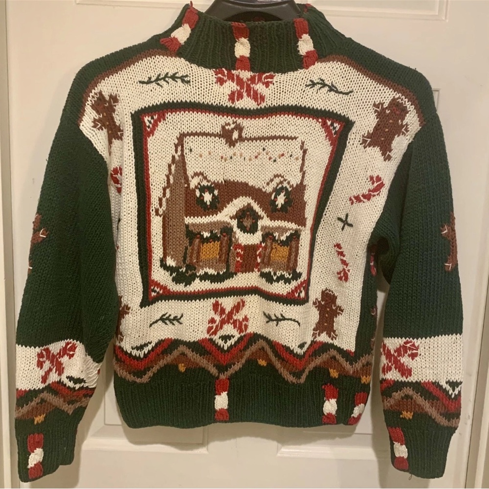 Vintage Woolrich gingerbread house Christmas holiday
sweater M